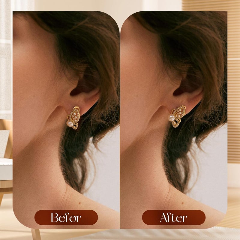 Goffing Earring Backs Replacements for Droopy Ears, Heavy Earrings Lifters, Locking Ear Support for Sensetive Skin, 8 Pairs - Image 2